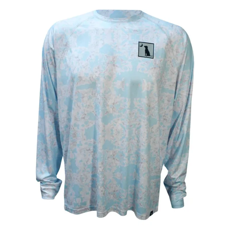 Local Boy Outfitters Men’s Coud 9 L/S Printed Performance UPF 50+ Shirt - Light Blue