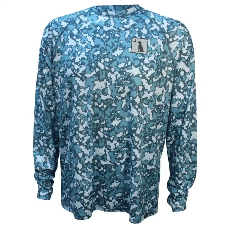 Local Boy Outfitters Men’s High Tide L/S Printed Performance UPF 50+ Shirt - Pond Blue