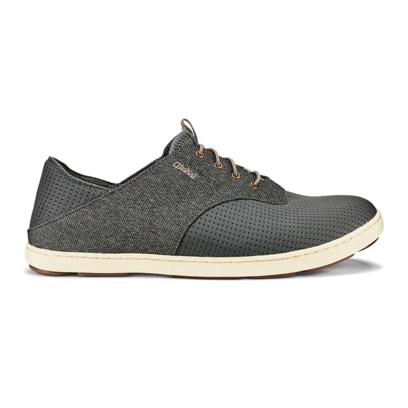 Olukai Men‘s Nohea Moku No Tie Boat Shoes - Charcoal/Clay