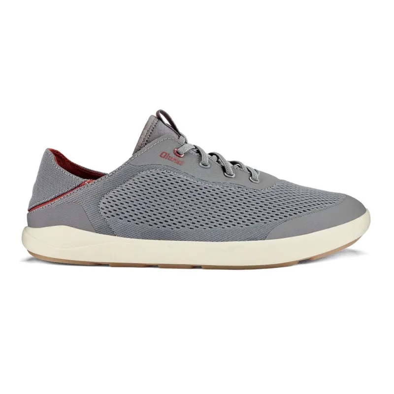 Olukai Men‘s Moku Pae No-Tie Mesh Boat Shoes - Poi/Red Ochre