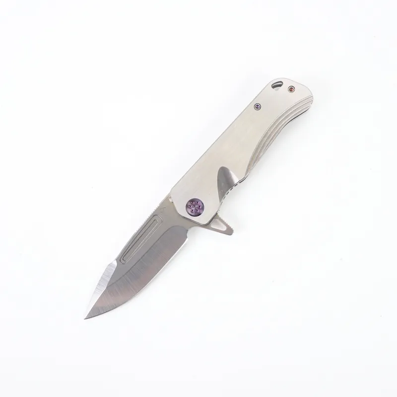 Medford Knives Proxima Tumbled Silver Violet Hardware
