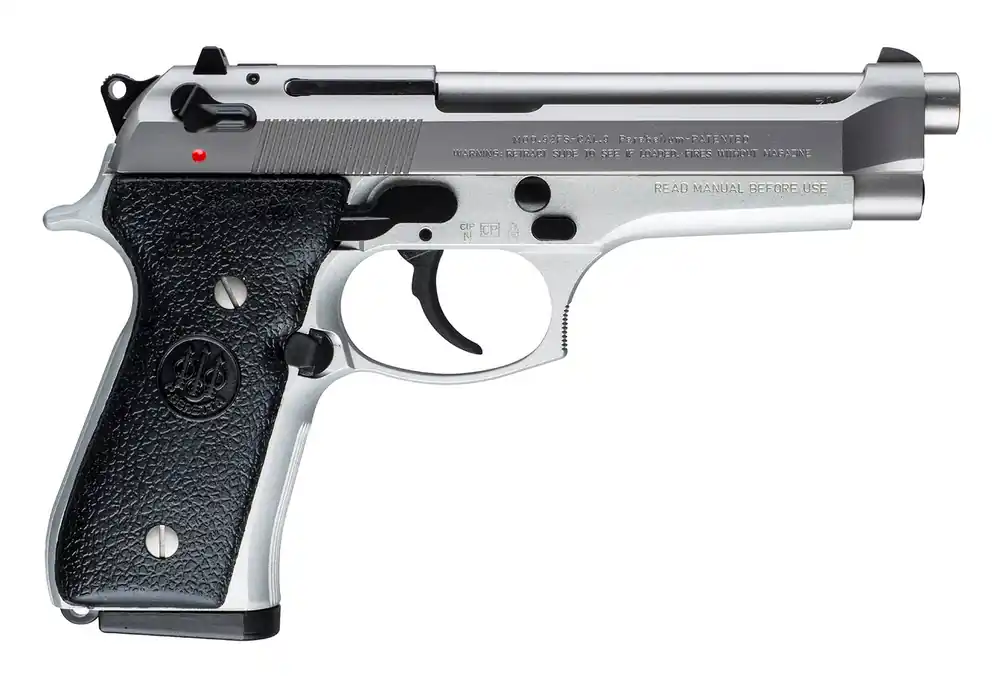 Beretta 92FS Inox 9mm Luger Pistol 4.90" Satin Stainless/Black JS92F520