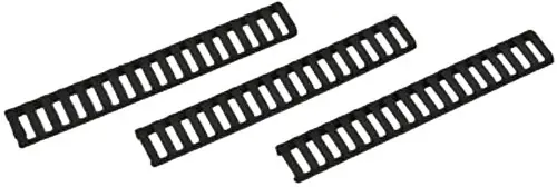 Ergo K Low-Pro Ladder Rail Covers Rifle 18 Slot Black Rubber 3 Pack