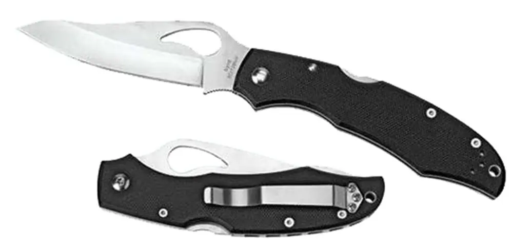 Spyderco Byrd Cara Cara 2 Lightweight 3.75" Folding Drop Point Part Serrated SS Blade Black Textured FRN Handle
