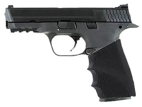 Hogue HandAll Hybrid Grip Sleeve made of Rubber with Textured Black Finish & Finger Grooves for S&W M&P