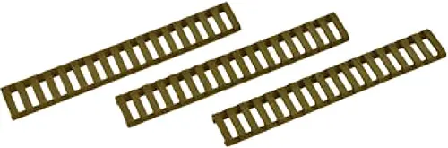Ergo Low-Pro Ladder Rail Covers Rifle 18 Slot Dark Earth Rubber 3 Pack