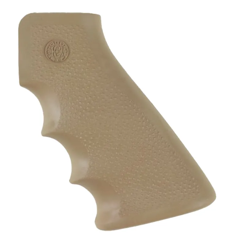 Hogue OverMolded Grip Desert Tan Rubber Finger Grooves AR-15, M16