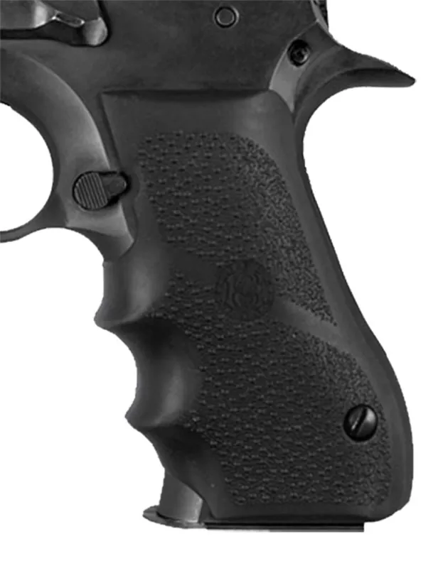 Hogue Rubber Grip Black Finger Grooves Magnum Research Baby Eagle (9/40), IWI Jericho, Uzi Eagle