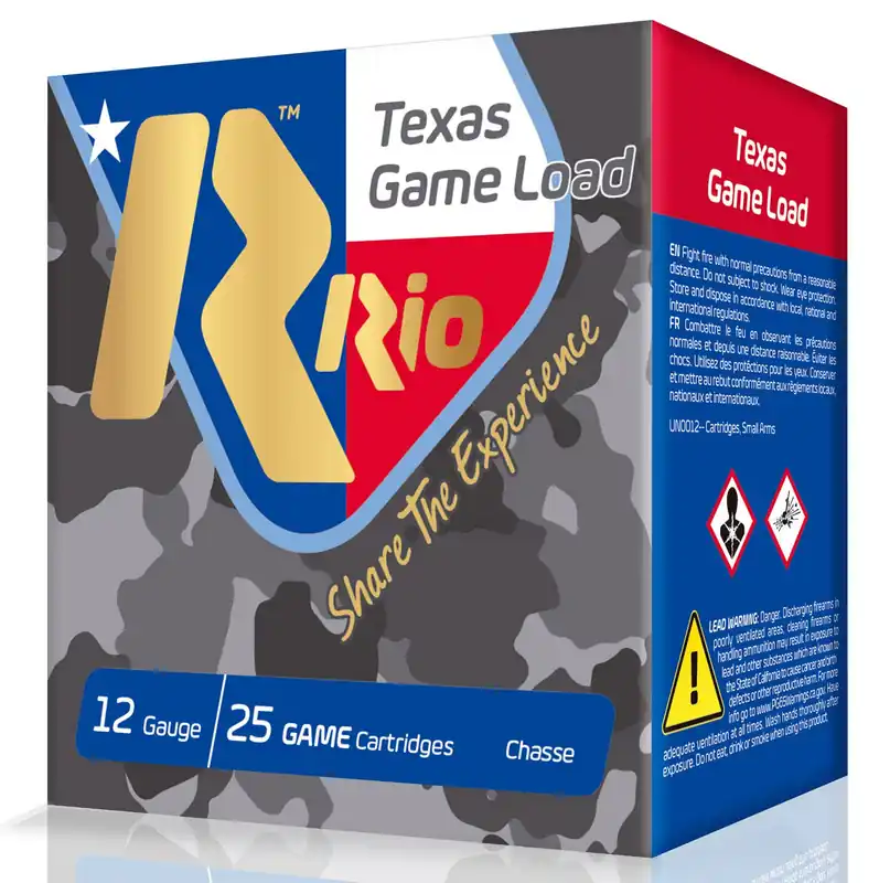 Rio Ammunition Texas Game Load 12 GA 2.75" 1-1/4 oz. 6 Shot 25/Box