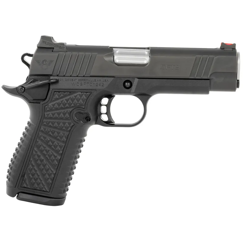 Wilson Combat SFT9 9mm Luger Pistol 4.25" Barrel Steel Slide Aluminum Frame Drift Adjustable Rear Sight Ambi Thumb Safety Black SFT9CM42A