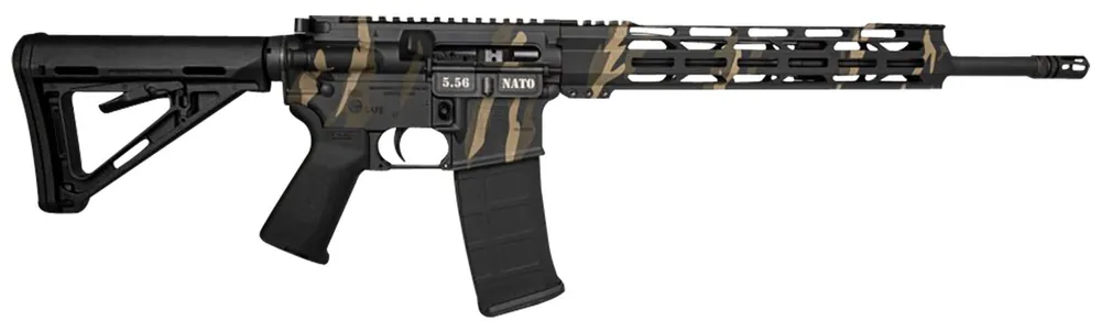 Diamondback DB15 5.56x45mm NATO 30+1 16" Medium Barrel Alum Rec 12" M-Lok Handguard Adj Stock Tiger Stripe Camo DB1717K171