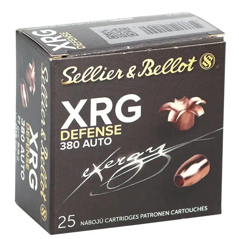 Sellier & Bellot XRG Defense 380 ACP 77 Gr. Solid Copper Hollow Point (SCHP) 25/Box