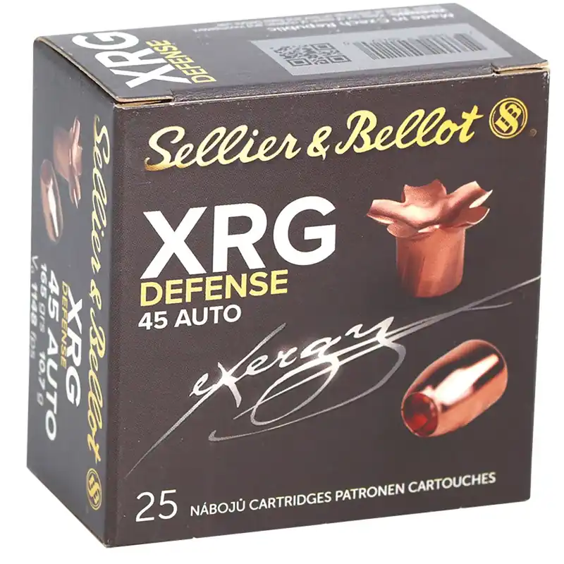 Sellier & Bellot XRG Defense 45 ACP 165 Gr. Full Metal Jacket Semi-Wadcutter 25/Box
