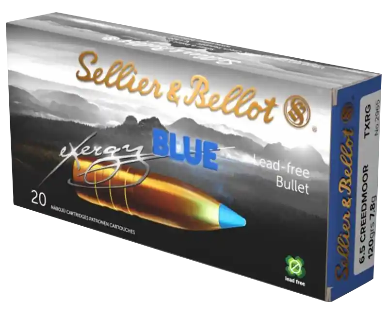 Sellier & Bellot eXergy Blue 6.5 Creedmoor Ammo 120 Grains PTHP