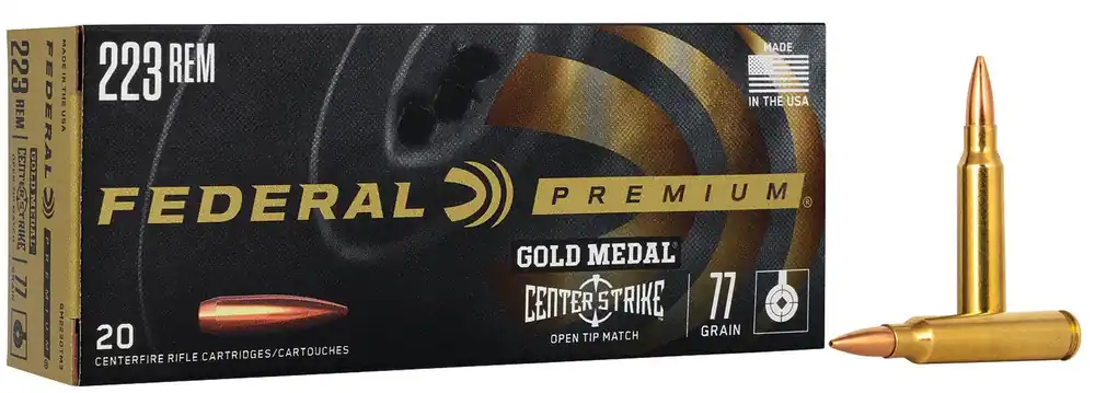 Federal Premium Gold Medal 223 Rem. 77 Gr. 20 Rounds GM223OTM3