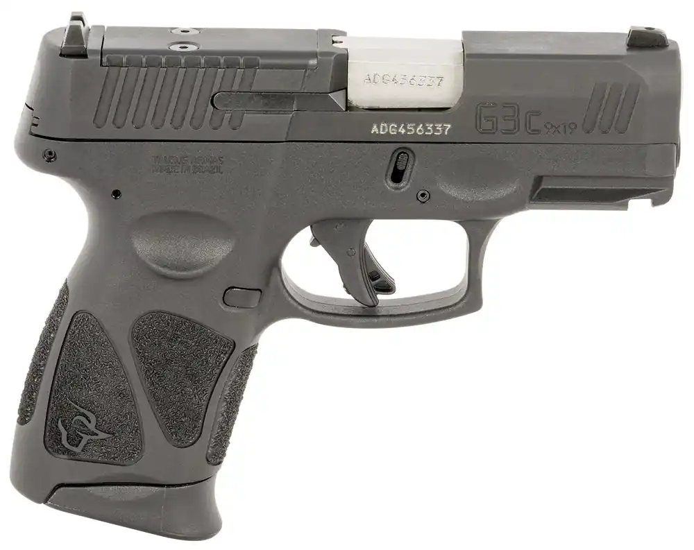 Taurus G3C 9mm Luger 12+1 3.26" Matte Stainless Steel Barrel, Matte Black Tenifer Optic Cut/Serrated Slide