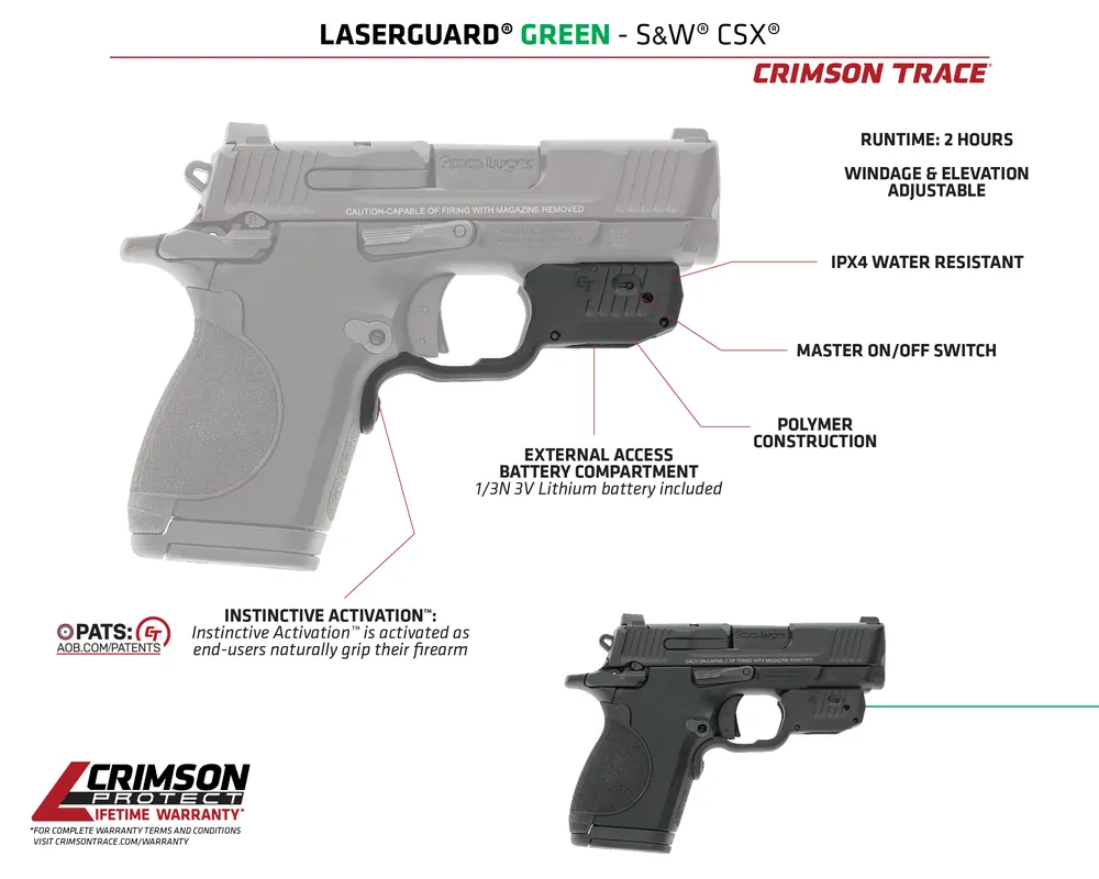 Crimson Trace LG-Laserguard CSX Green Laser Sight