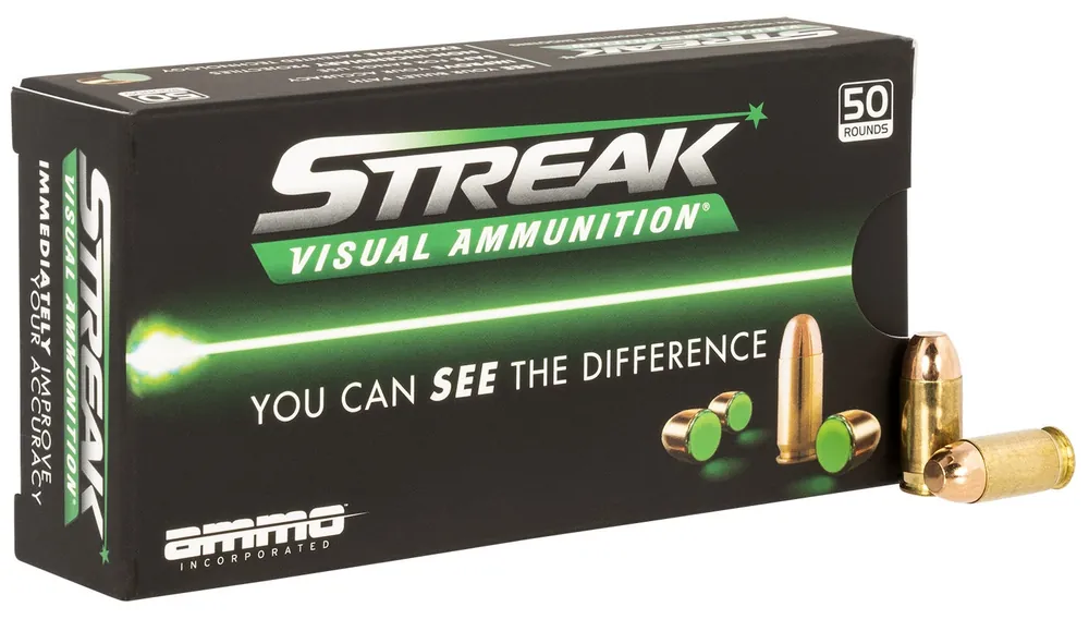 Ammo Inc Streak Visual (GREEN) 380 ACP 100 Gr. Total Metal Case (TMC) 50/Box