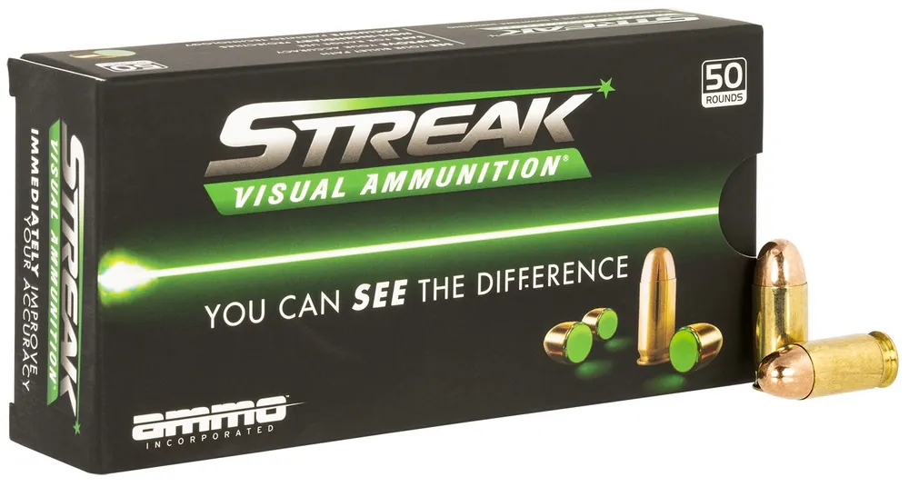 Ammo Inc Streak Visual (GREEN) 45 ACP 230 Gr. Total Metal Case (TMC) 50/Box