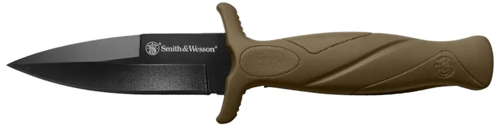 Uncle Henry H.R.T. Flase Edge 2.75" Fixed Plain Black Oxide Stainless Steel Blade Flat Dark Earth Rubber Handle