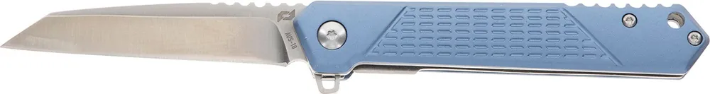 Schrade Inert Folding Wharncliffe Part Serrated Satin AUS-10A SS Blade Blue