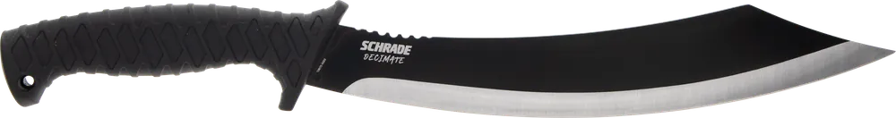 Schrade Decimate Parang 11.75" Fixed Parang Plain Black Black Oxide 3Cr13 Steel Blade 6.75" Black Rubber Overmold Handle