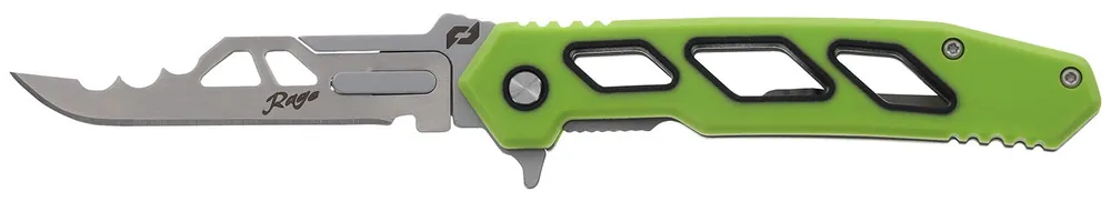 Shrade Isolate Enrage 7 Folding Scalpel 2.60" 420A Blade 4.25" Green Carbon Fiber Handle w/Blade Removal Tool & Sheath 1197645