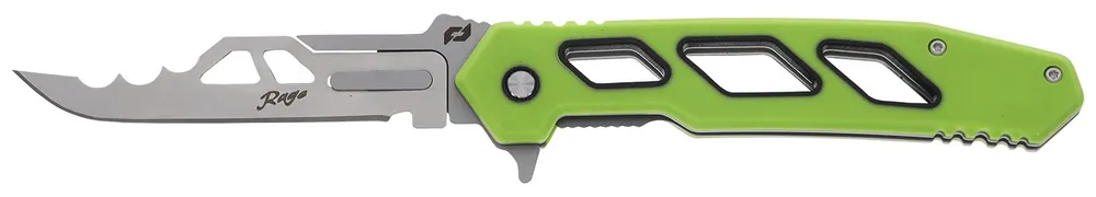 Schrade Isolate Enrage 8 Folding Knife 3" 420A Replaceable Steel Blade Green Handle Liner Lock w/Sheath 1197646