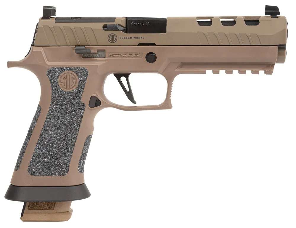 Sig P320 XFive DH3 9mm 21+1 5" Black Bull Barrel SS Slide/Frame w/Coyote Cerakote DH3 Finish Day/Night Sights Rail 320X59DH3