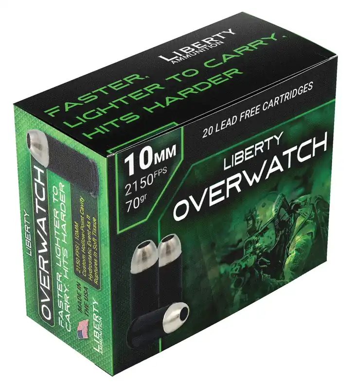 Liberty Ammunition OverWatch 10mm Auto 70 Gr. Open Cavity Design 20/Box
