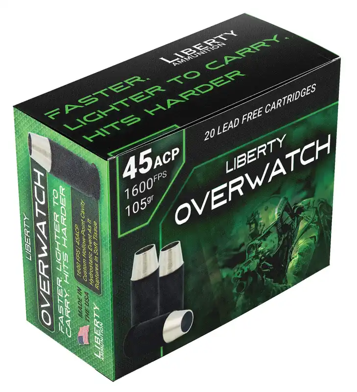 Liberty Ammunition OverWatch 45 ACP 105 Gr. Open Cavity Design 20/Box