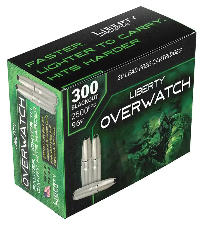 Liberty Ammunition OverWatch 300 Blackout 96 Gr. Open Cavity Design 20/Box