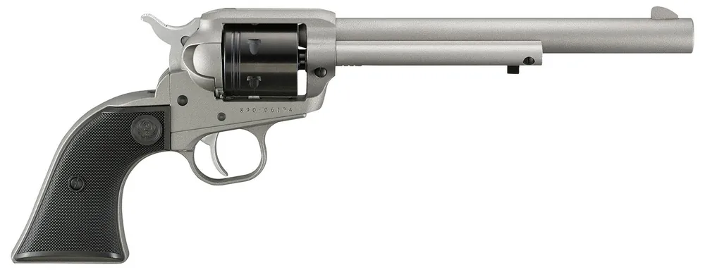 Ruger Wrangler 22 LR Revolver 6 Shot 7.50" Barrel Aluminum Frame Exposed Hammer Fixed Sights Checkered Grips Single Action Silver/Black 2039