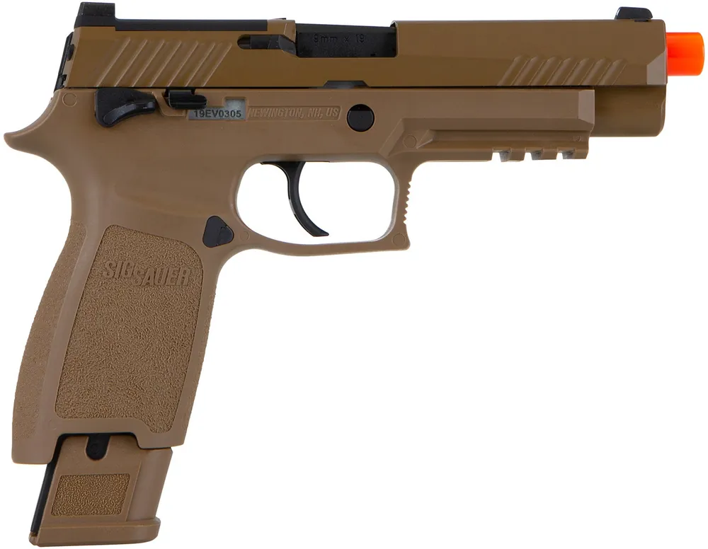Sig Sauer Airguns Proforce M17 Air Soft C02 6mm Plastic BB 21rd, Coyote Tan, Optic Cut Slide, Polymer Grips