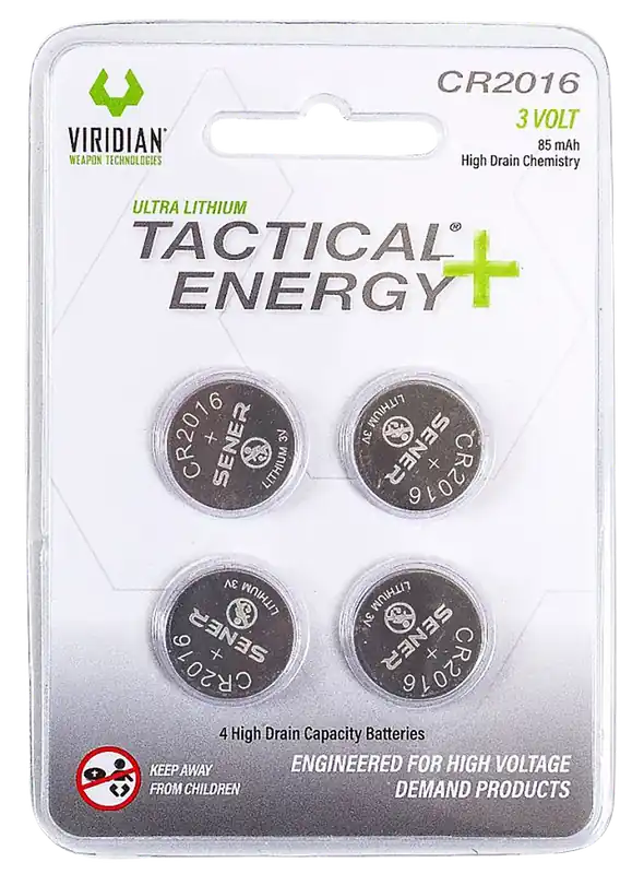 Viridian CR2016 Tactical Energy Li-Ion 4 Batteries Per Pack
