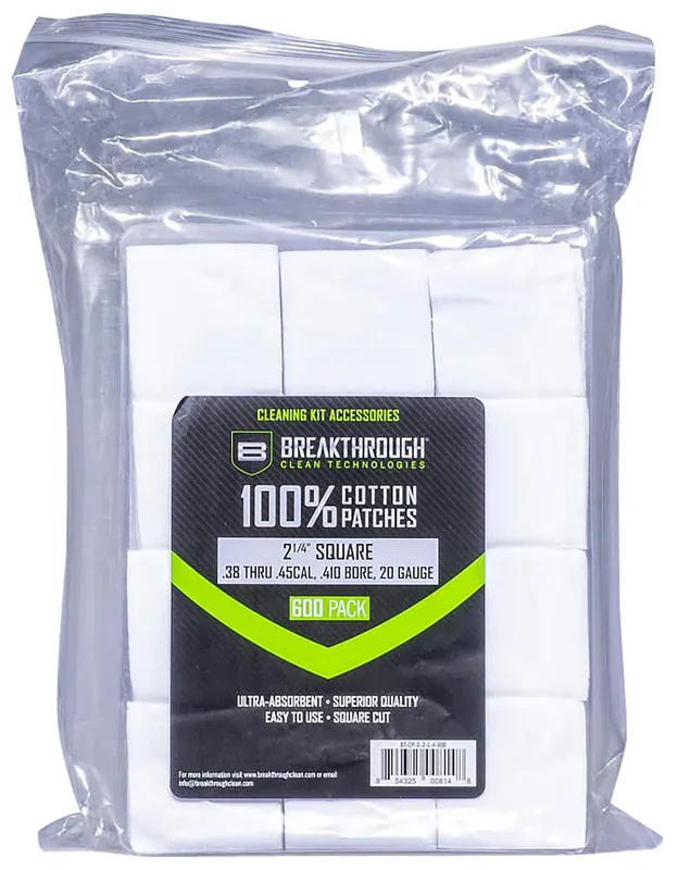 Breakthrough Clean Square Patches 38-45 Cal/.410-20 Gauge