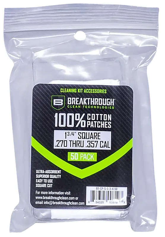 Breakthrough Clean Square Patches 270/357 Cal. 50/Pack