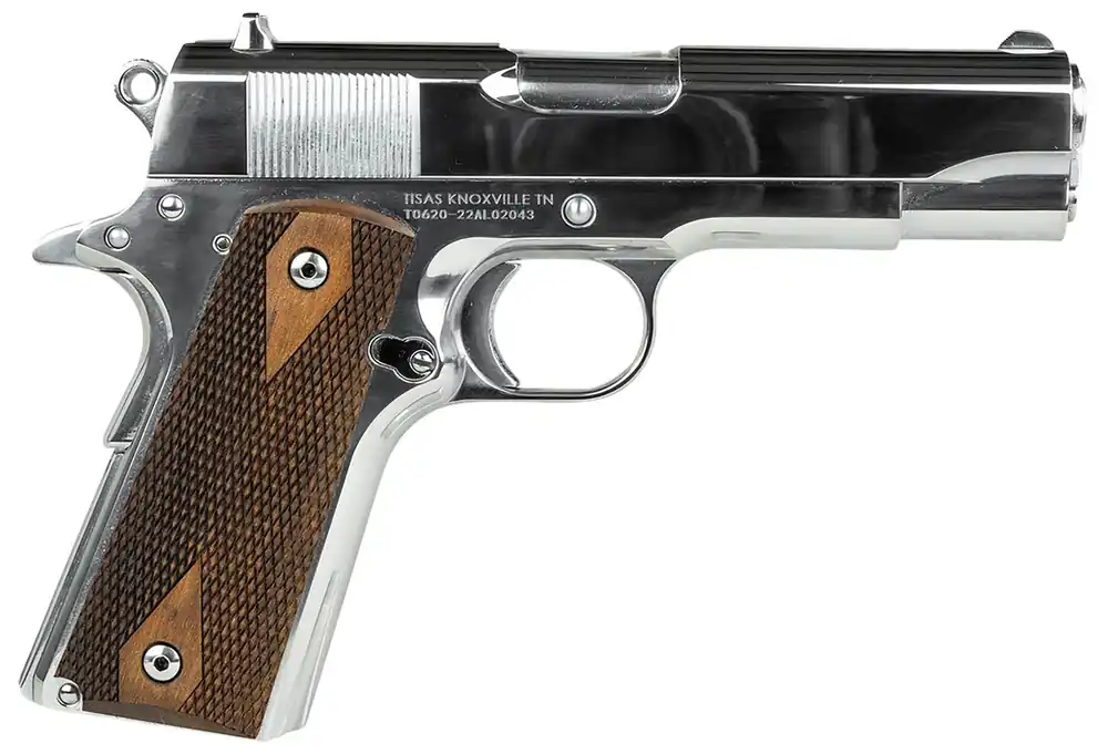 Tisas 1911A1 Desperado .38 Super/9mm Luger 9+1 4.25" GI-Style Sights Thumb Safety Walnut Grips Hard Chrome SAO 10100112
