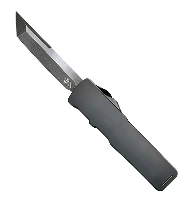Templar Knife Excalibur Small 3" OTF Tanto Plain Black Oxide Stonewashed Powder Coated D2 Steel Blade