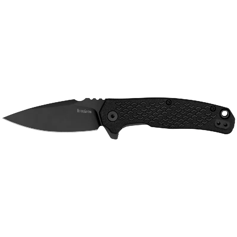 Kershaw Conduit 2.90" Folding Spear Point Plain Black Oxide SS Blade/Blacked Out Texture Glass-Filled Nylon Handle