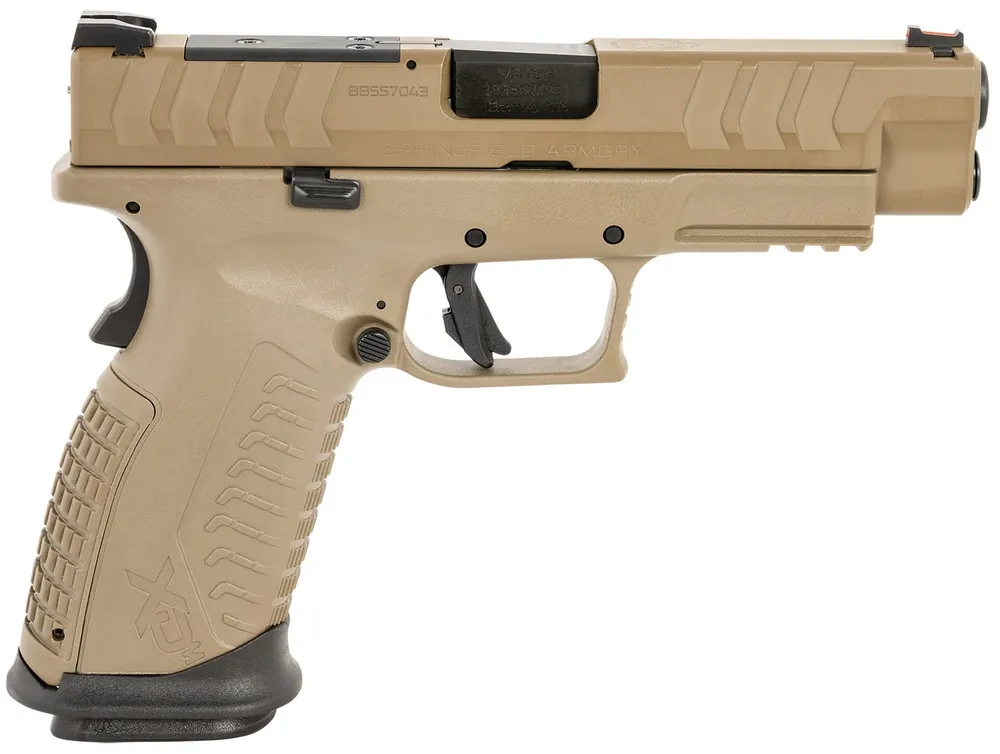 Springfield XD-M Elite OSP 10mm Pistol 16+1 4.5" Barrel Optic Ready Slide Polymer Frame FDE Finish Fiber Front Sight Picatinny Rail XDME94510FHCOSP