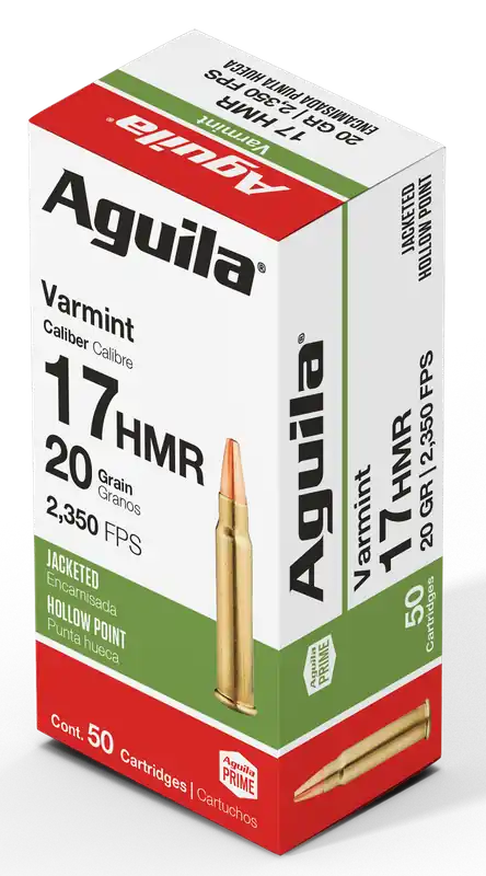 Aguila Target & Range Varmint 17 HMR 20 gr Jacketed Hollow Point 50 Per Box