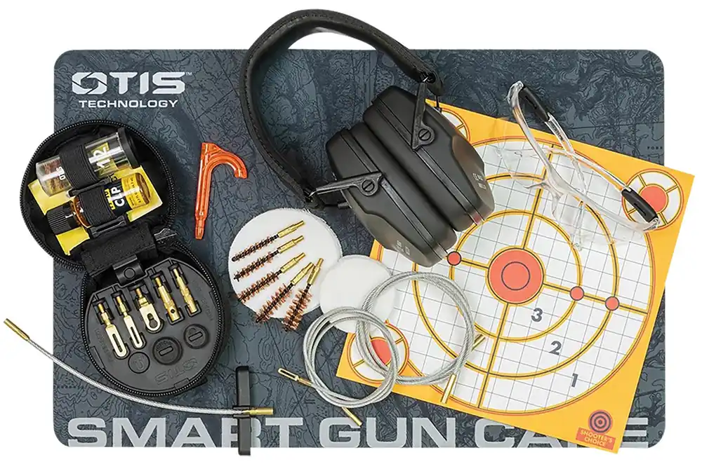 Otis Shooting Bundle Includes Otis Tactical Cleaning Kit .17 Cal-12 Gauge/Eye Protection/Ear Protection/Cleaning Matt