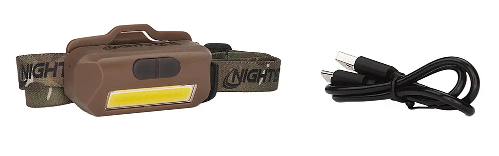 Nightstick USB-4510F Multi-Flood Flat Dark Earth 35/60/250 Lumens Green/Red/White LED Bulb Clip-On/Camo Strap