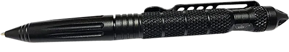 Uzi Accessories UZI Defender Black Aluminum Self Defense Pen Features Glass Breaker UZITACPEN2BK