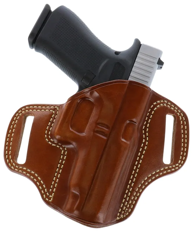 Galco Combat Master OWB Tan Leather Belt Slide Fits Browning Hi-Power/Springfield SA-35/Girsan MC P35/Match RH