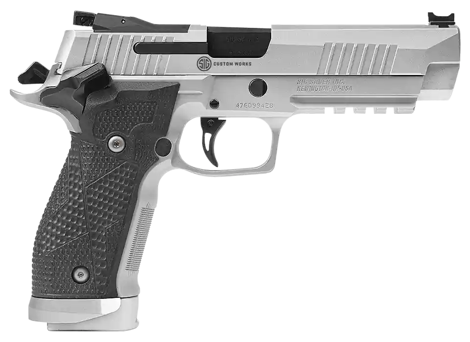 Sig P226 XFive STAS 9mm 10+1 5" Bull Barrel SS Slide/Frame Optic Ready FO Frt/Adj Rear Sight G10 Grips Rail SAO 226X59STAS10