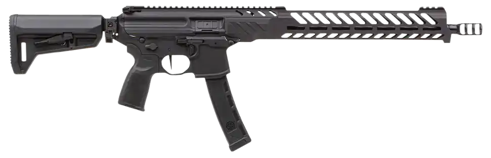 Sig Sauer MPX PCC 9mm Rifle 35+1 16" Steel Barrel Alum Rec M-LOK Handguard Pic Rail Adj Folding Stock Compensator RMPX16B935