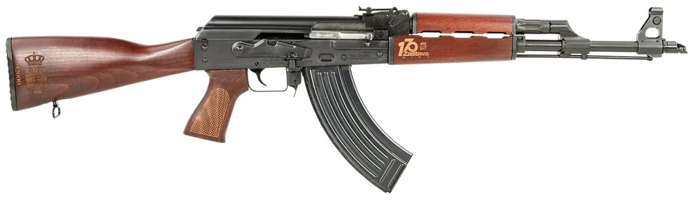 Zastava Arms ZPAPM70 170th Anniversary 7.62x39 30+1 16.30" Chrome-lined Barrel Gold Engraved Red Furniture Slant Brake ZR7762SRA