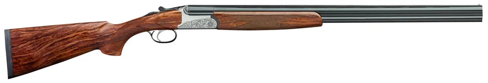 Fausti Usa, Inc Caledon 410 Gauge Blued Barrel, Engraved Stainless Rec, Wood Laser Grain Stock,